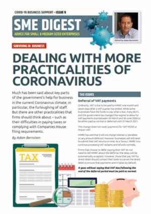 DEALING WITH MORE PRACTICALITIES OF CORONAVIRUS
